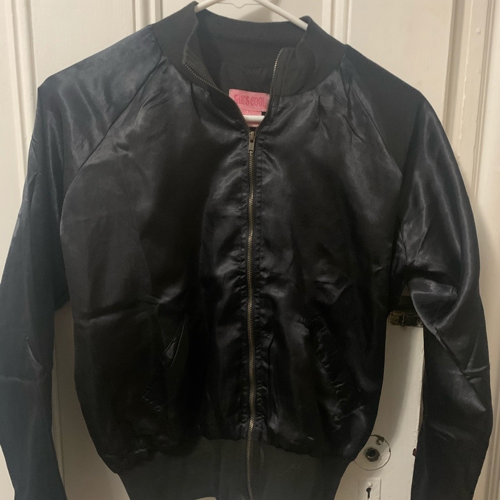 Black Satin Bomber